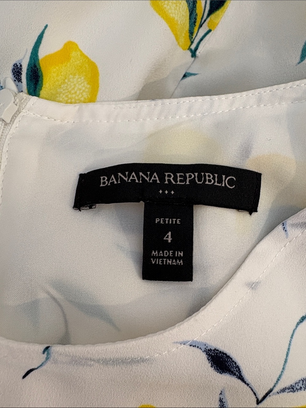 Banana Republic White Lemon-Print Dress with Tie-Waist 🍋🍋🍋 NWOT! - Picture 6 of 6